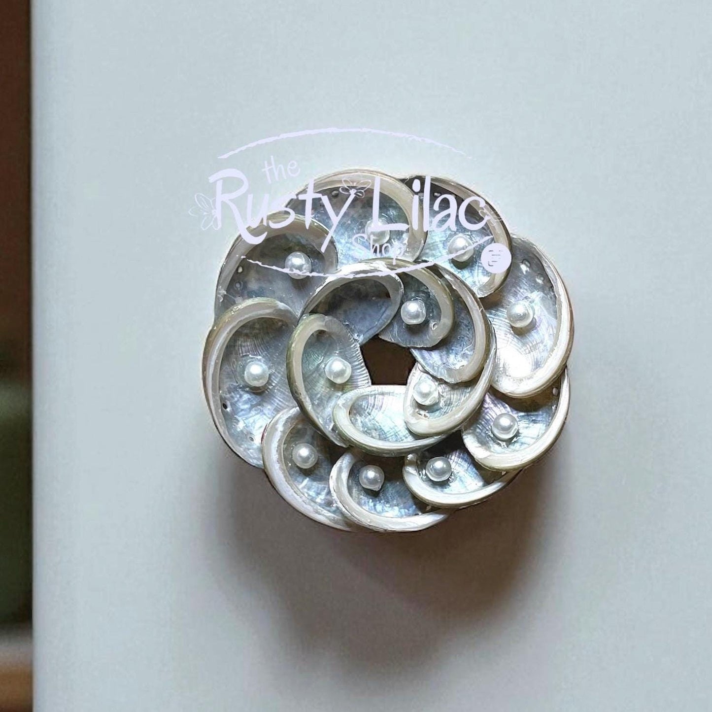 Abalone Shell Ornament, Pearls, Magnet, Nautical Decor, Gifts for Her, Beach Remembrance, Coastal Decor