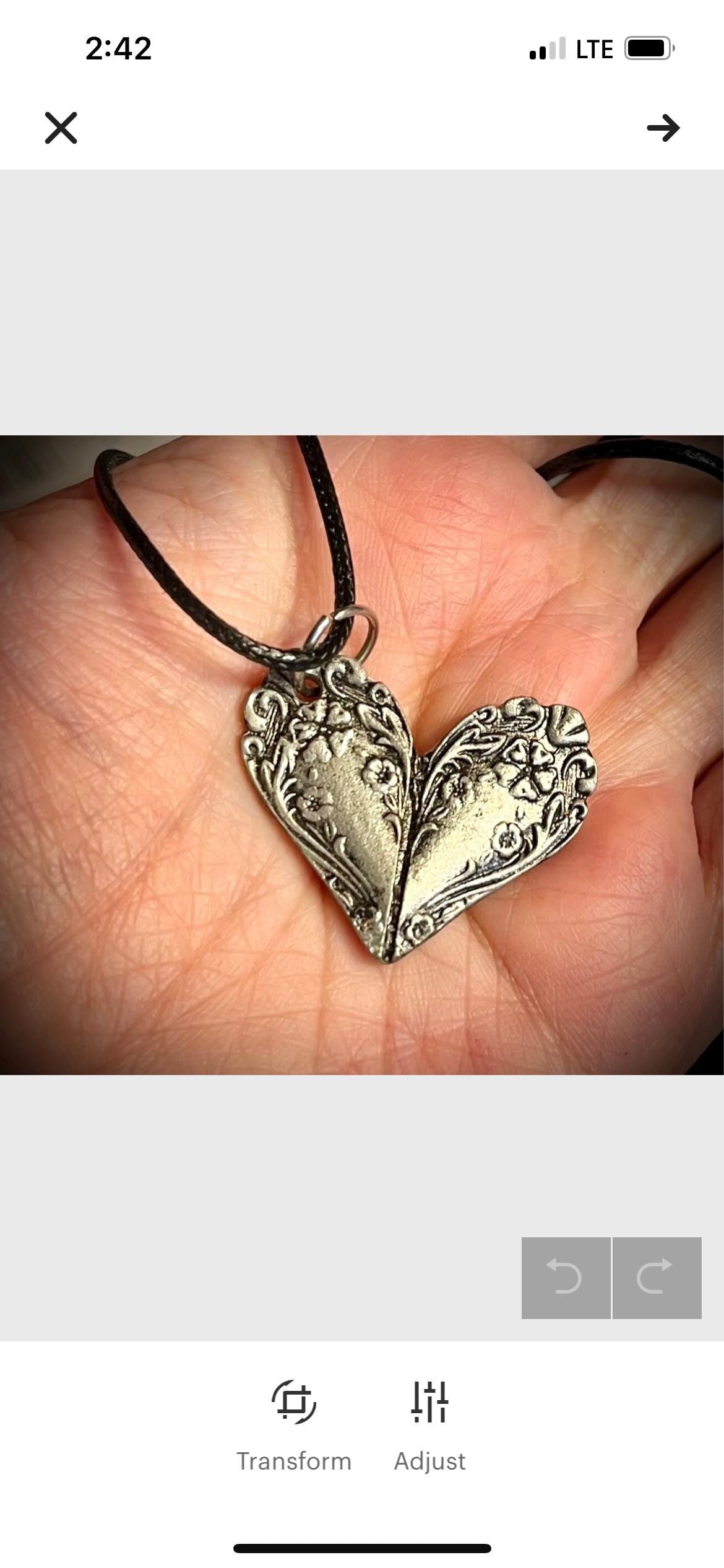 Heart Necklace, Gifts for Her, Special Remembrance, Pewter Jewelry, Outer Banks, Boho Style