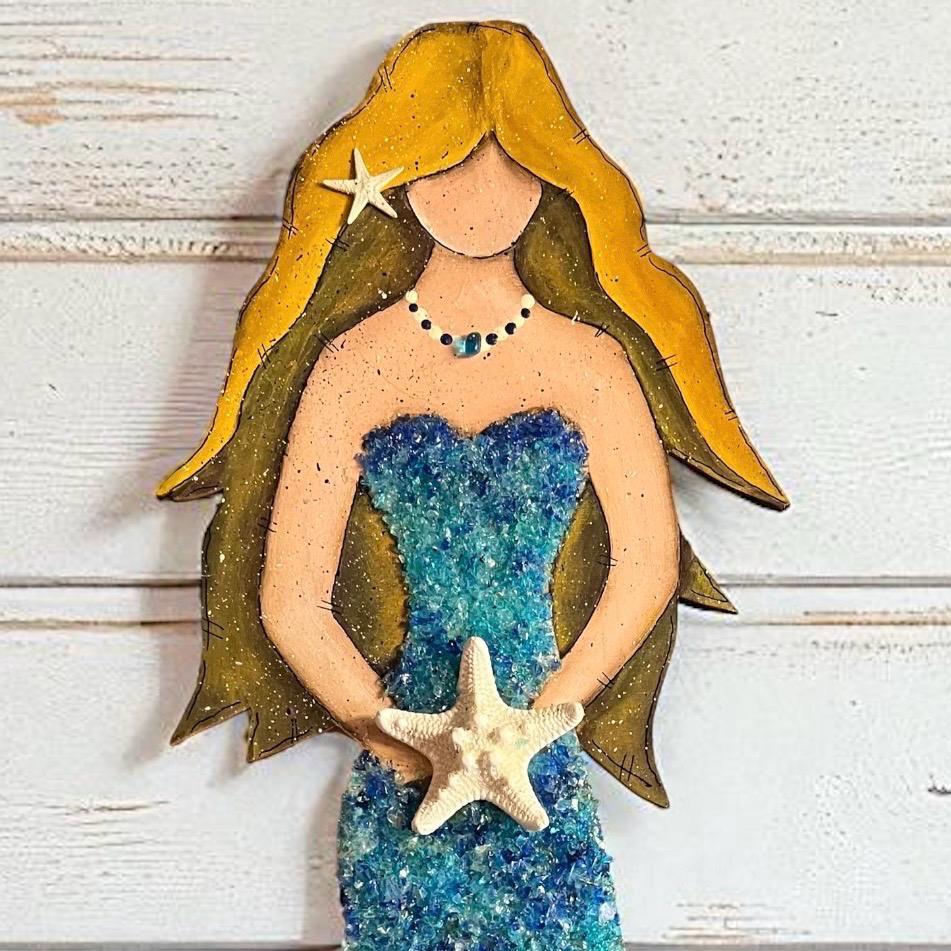 Crushed Glass Mermaid Wall Art