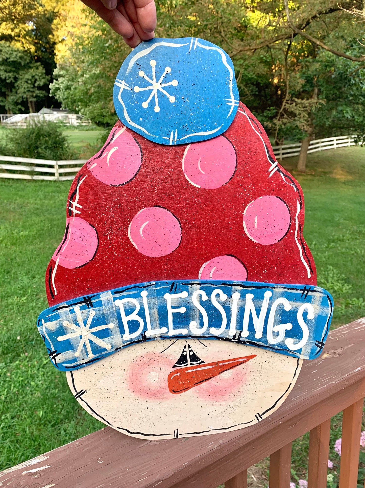 Personalized Snowman Door Hanger: Winter Christmas Decor