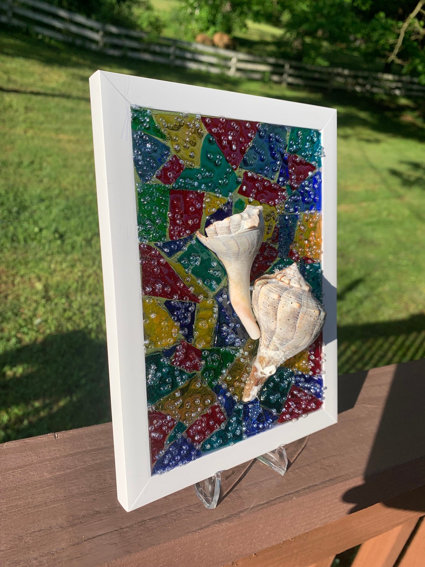 Seashell Stained Glass Frame