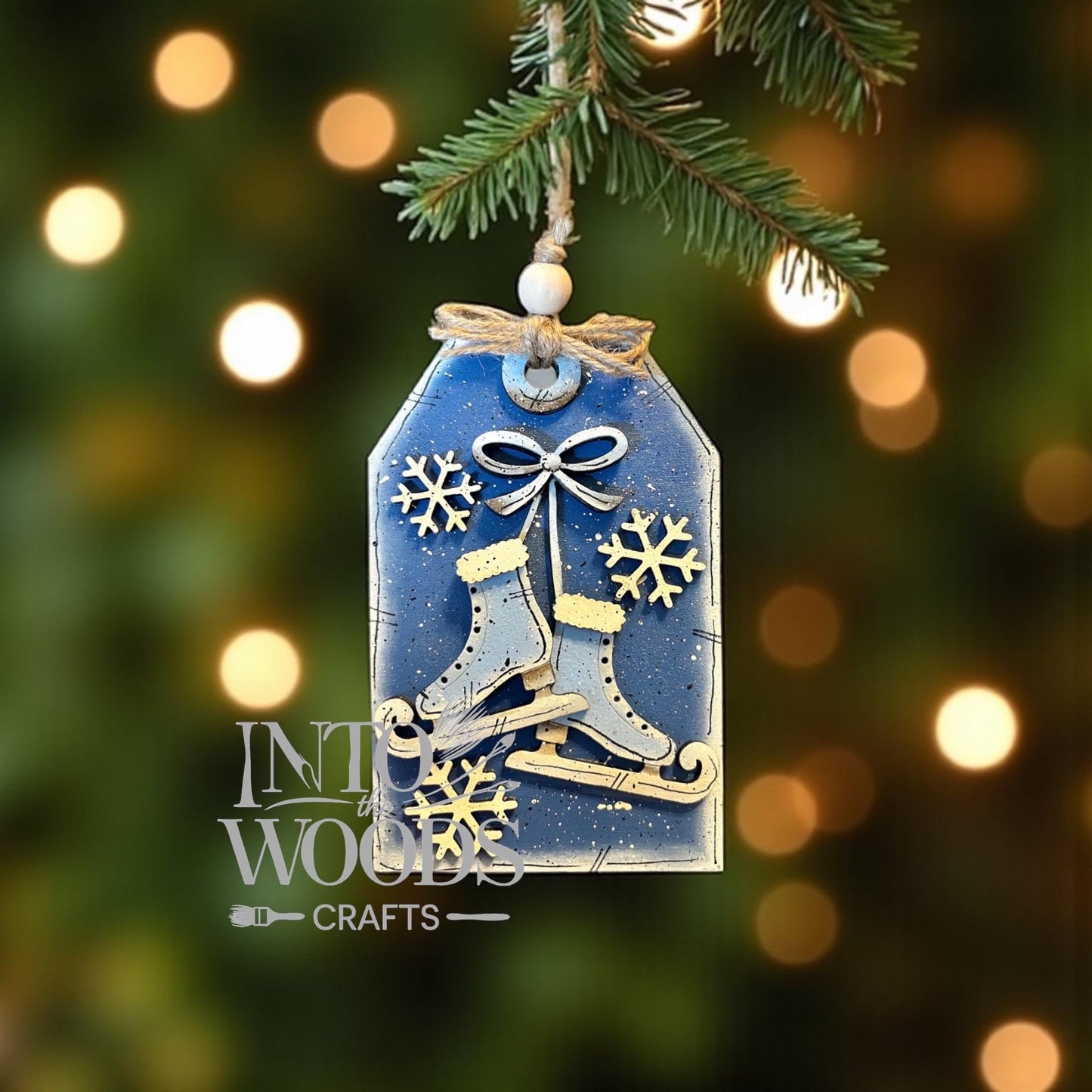 Personalized Ice Skate Ornament: Christmas Money Holder Gift