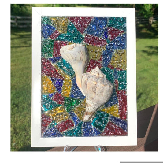 Seashell Stained Glass Frame