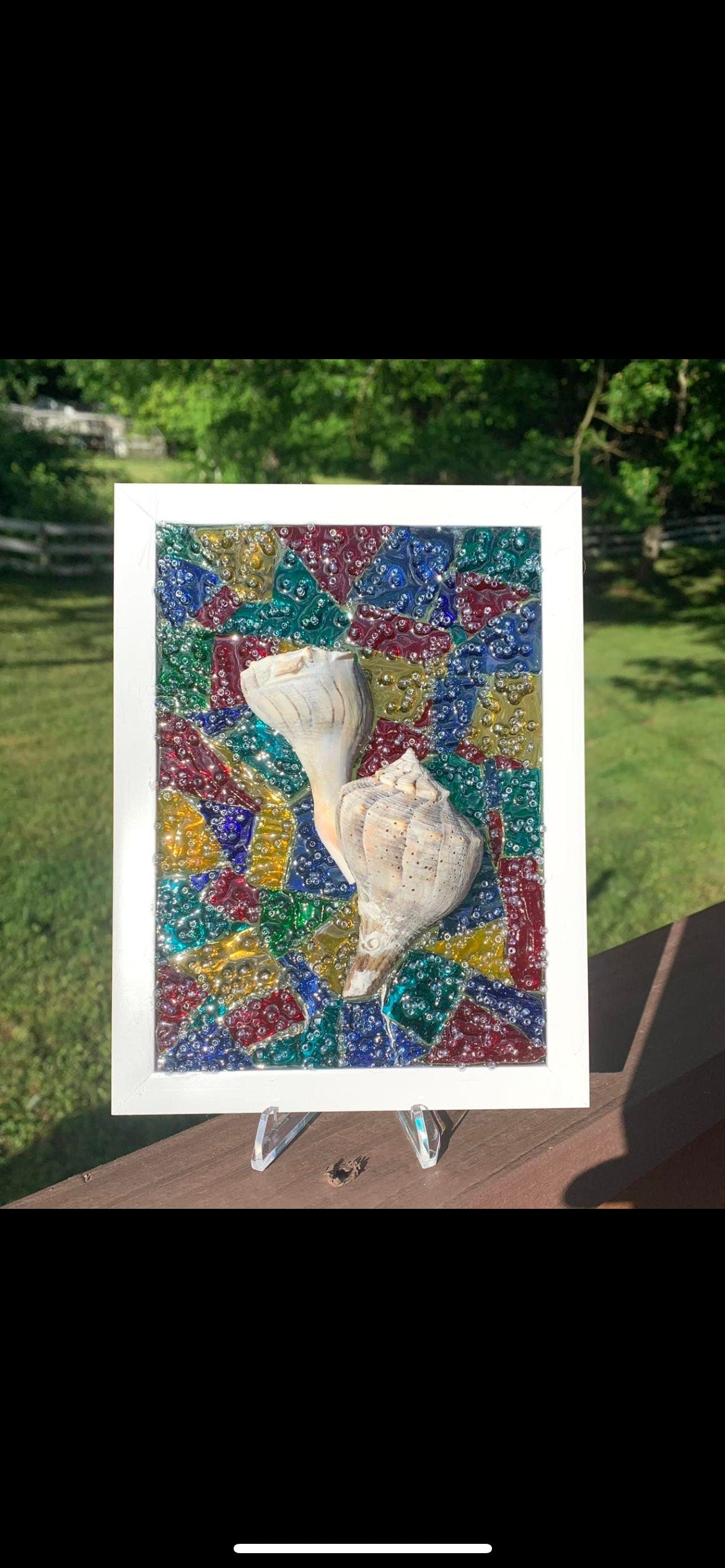 Seashell Stained Glass Frame