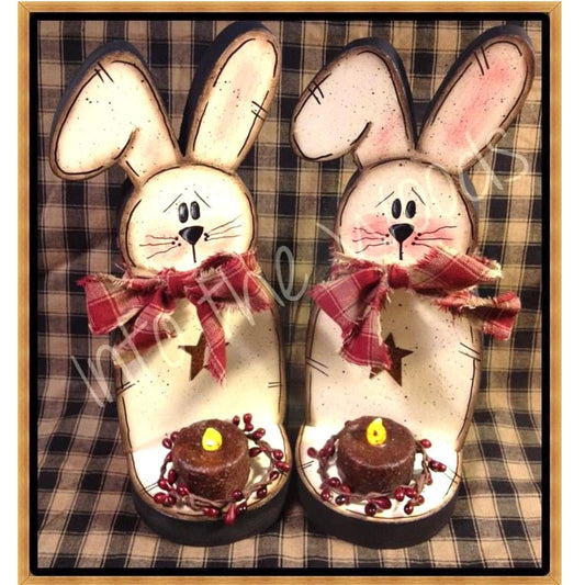 Personalized Bunny Tea Light Holder: Rustic Spring Decor