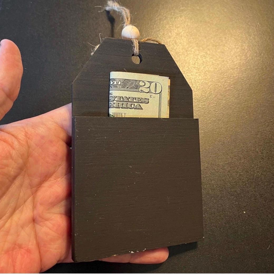 Money Holder Ornament, Christmas Decor, Gift for Family, Personalized Gift, Country Crafts, Mittens Ornament