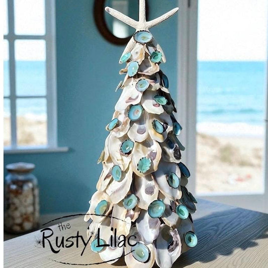 Large Oyster Shell Tree with Blue Limpets
