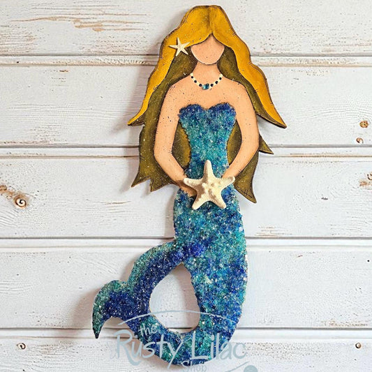 Crushed Glass Mermaid Wall Art