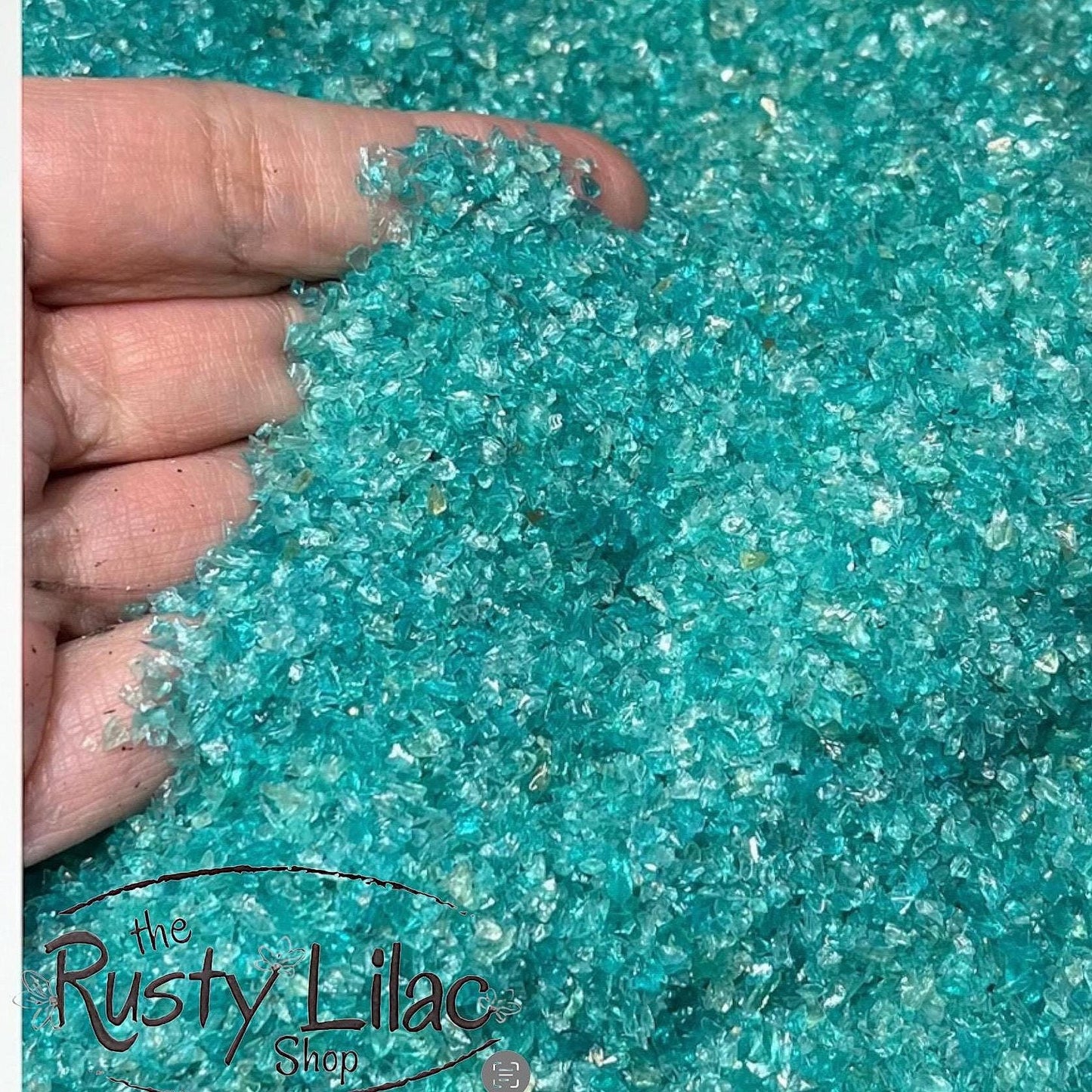 Teal Crushed Glass