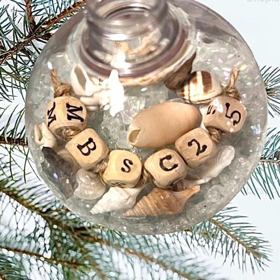 Beach Christmas Ornament: OBX Nautical Decor, Shells & Glass