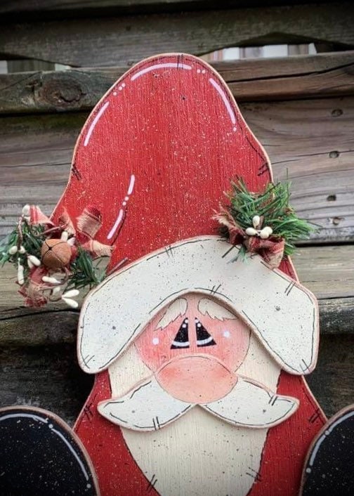 Hand Painted Santa Decor: Personalized Christmas Art, Rusty Bell