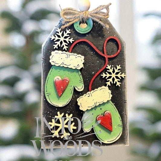 Money Holder Ornament, Christmas Decor, Gift for Family, Personalized Gift, Country Crafts, Mittens Ornament