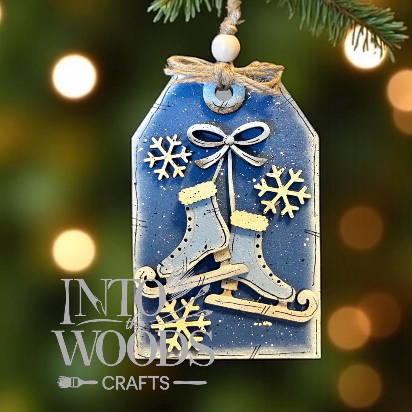 Personalized Ice Skate Ornament: Christmas Money Holder Gift