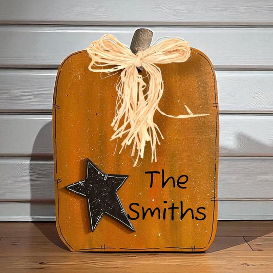 Personalized Wooden Pumpkin Decor: Interchangeable Shape