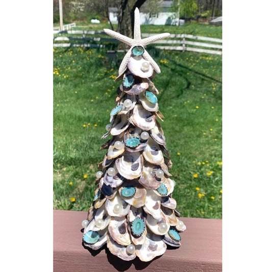 Medium Oyster Shell Tree with Blue Limpets