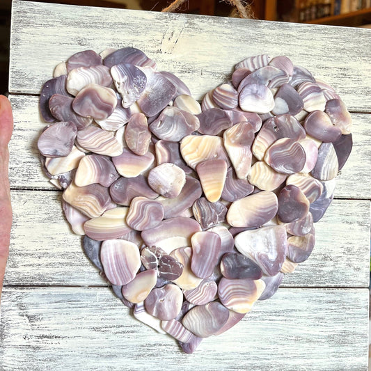 Wampum Shell Heart Decor: Outer Banks Rustic Wall Art