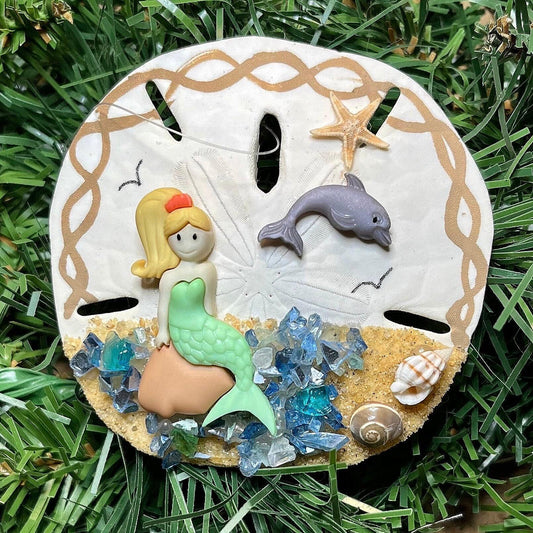 Mermaid Sand Dollar Ornament: Personalized Beach Decor