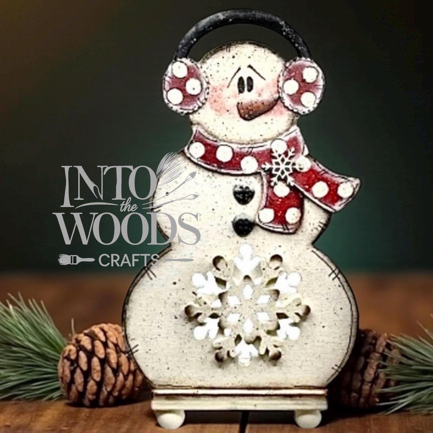 Personalized Wooden Snowman Votive Holder: Winter Tabletop Decor