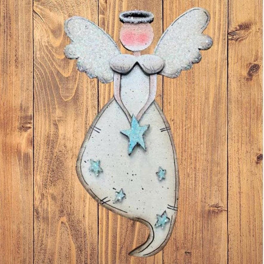 Personalized Angel Ornament: Glittered Wings, Holiday Decor (Magnet Option)