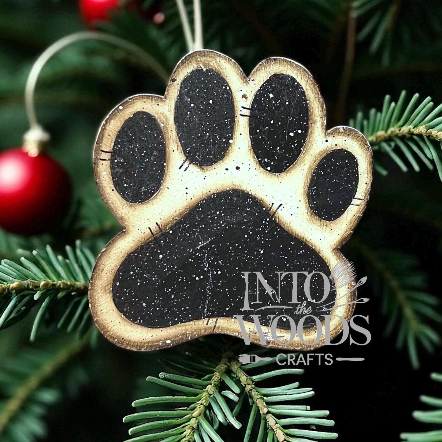 Handmade Paw Print Ornament: Personalized Pet Christmas Decor