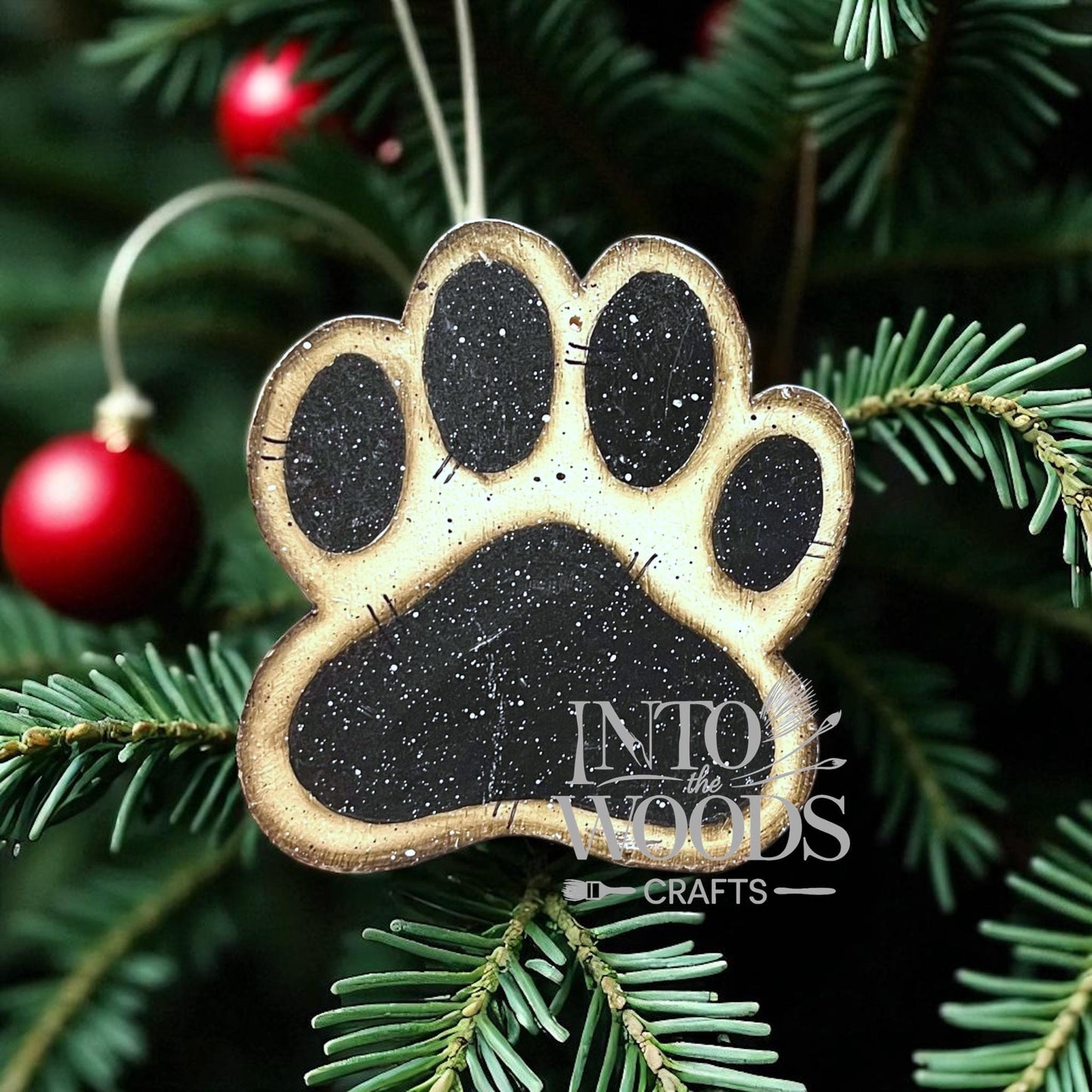 Handmade Paw Print Ornament: Personalized Pet Christmas Decor