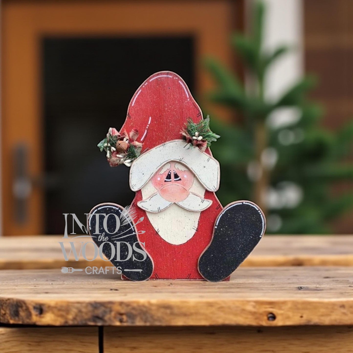 Hand Painted Santa Decor: Personalized Christmas Art, Rusty Bell