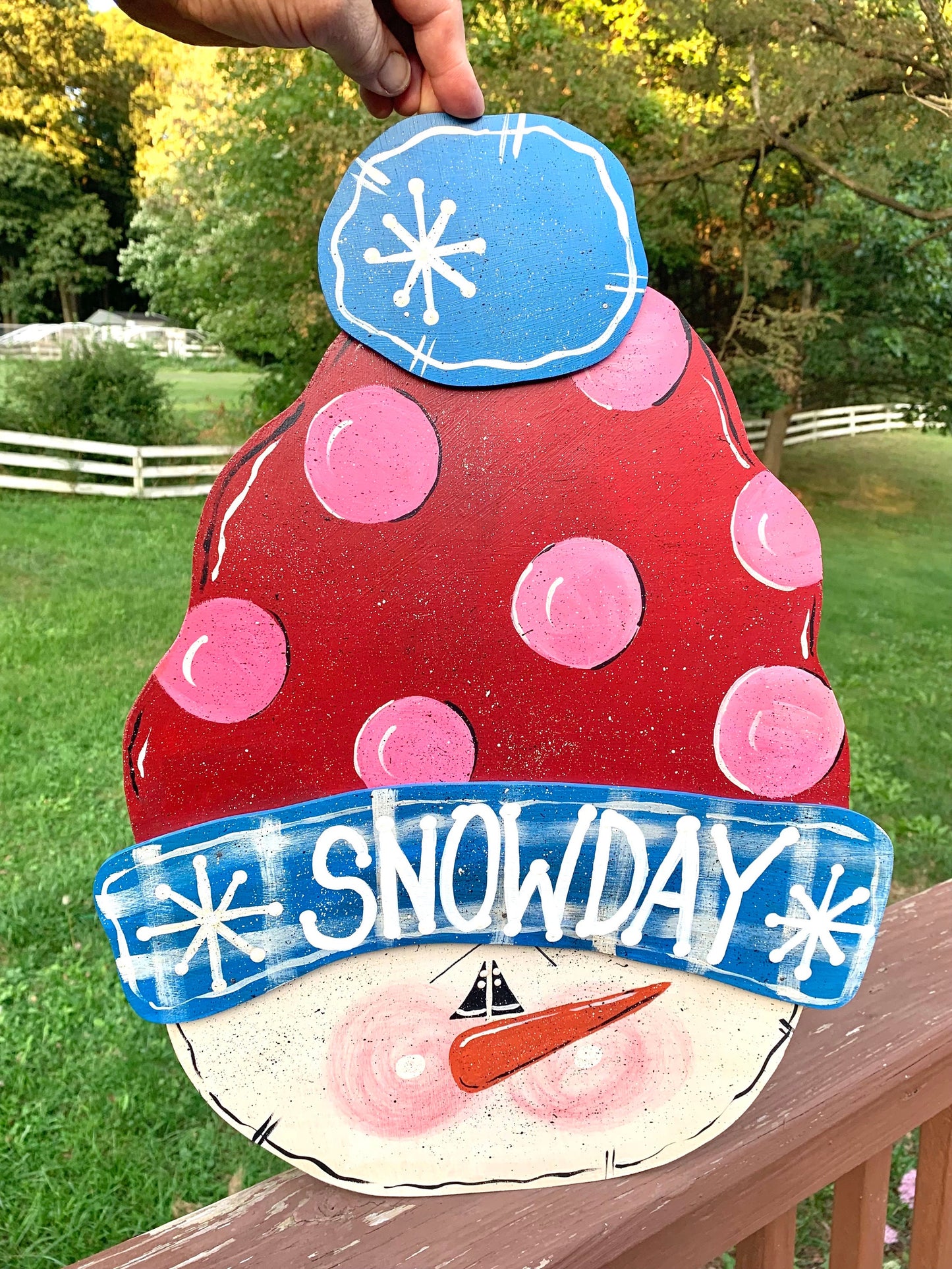 Personalized Snowman Door Hanger: Winter Christmas Decor