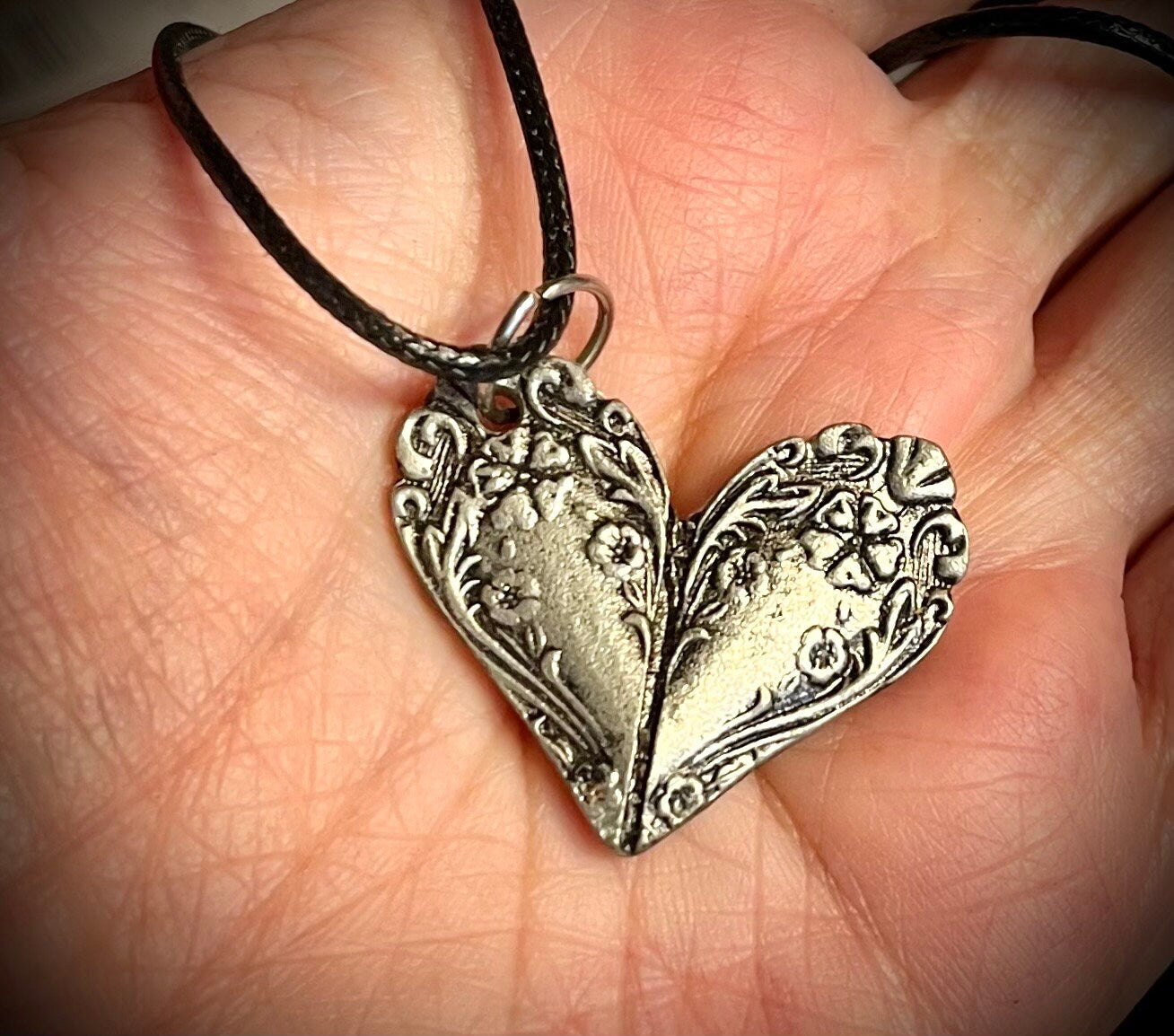 Heart Necklace, Gifts for Her, Special Remembrance, Pewter Jewelry, Outer Banks, Boho Style