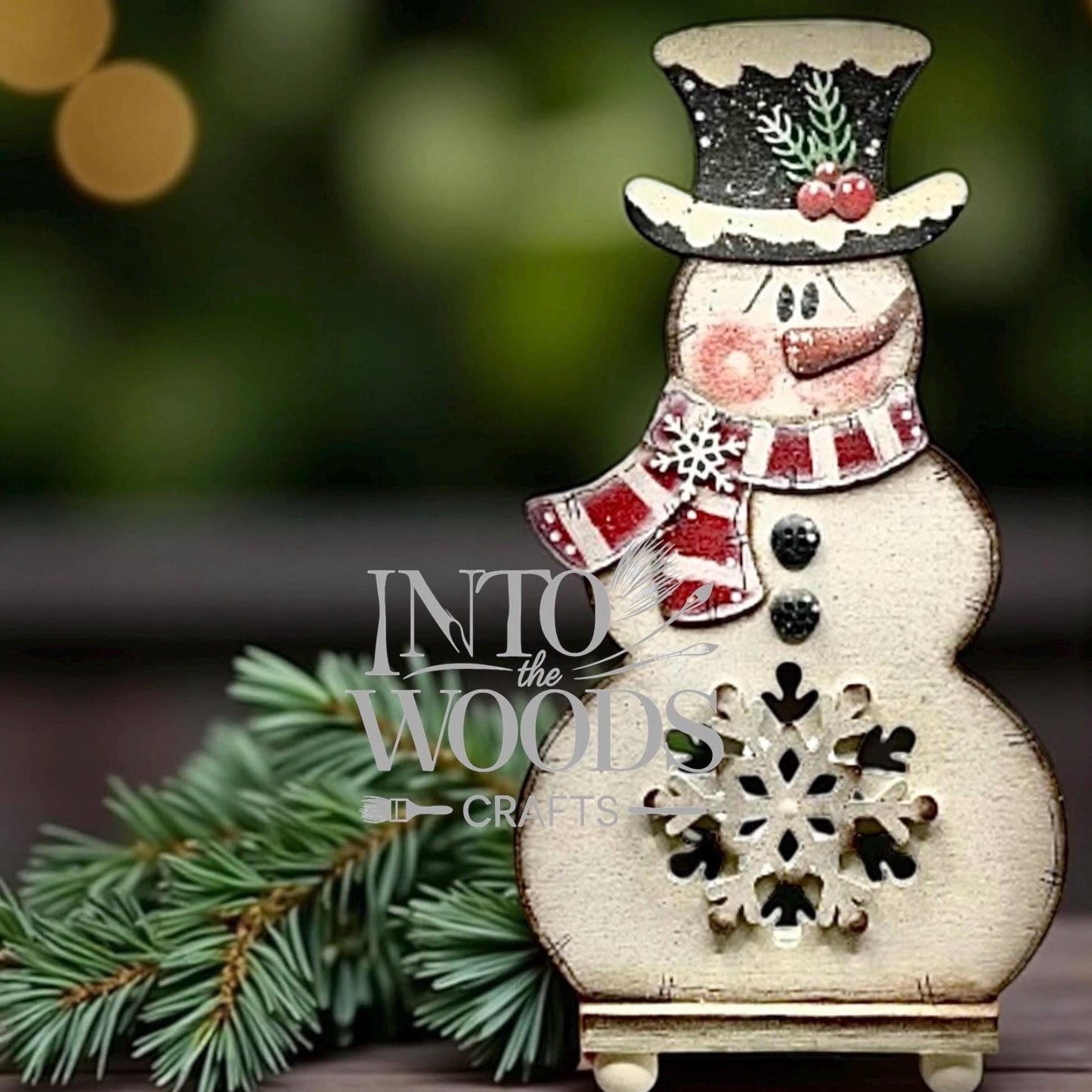 Personalized Wooden Snowman Votive Holder: Winter Holiday Decor