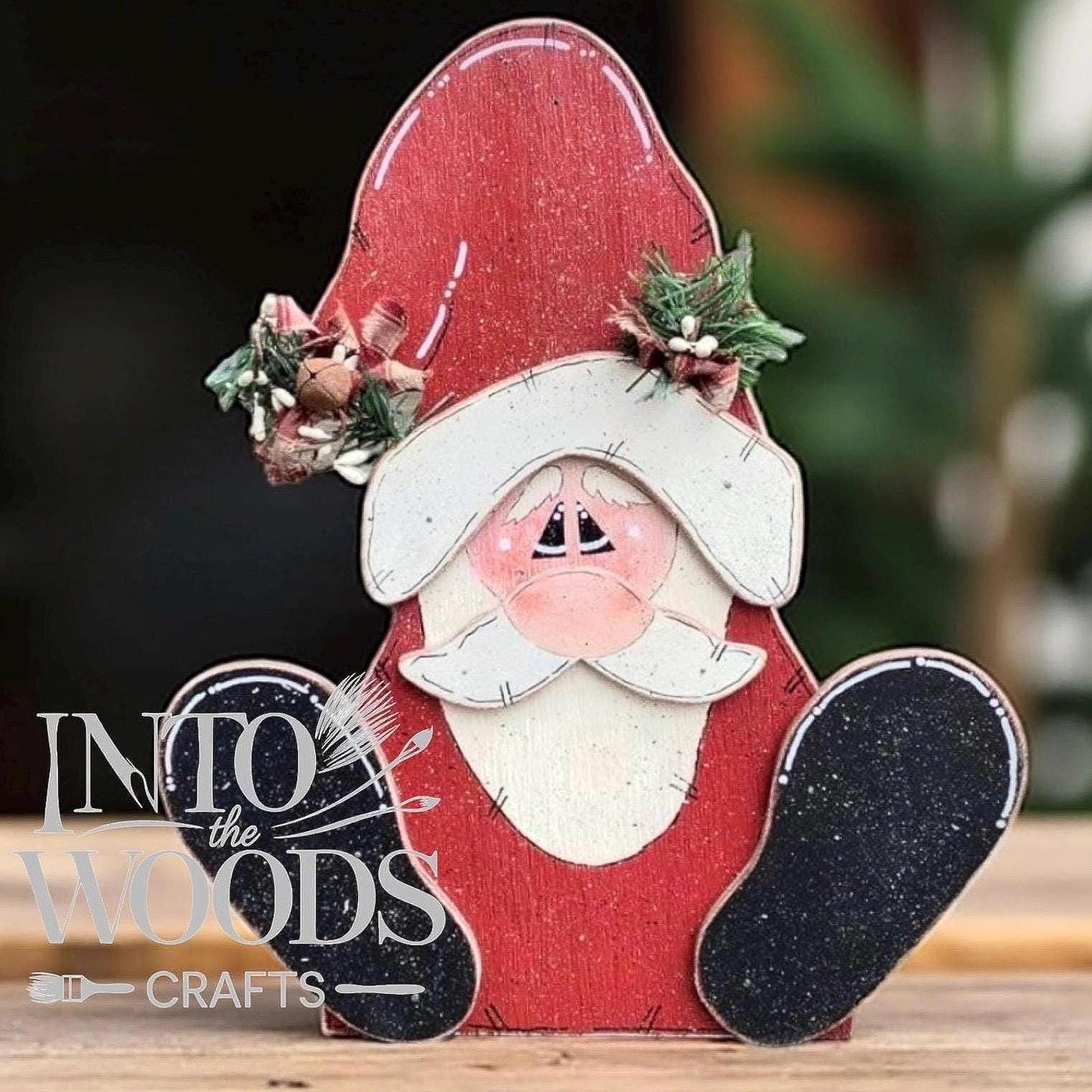 Hand Painted Santa Decor: Personalized Christmas Art, Rusty Bell