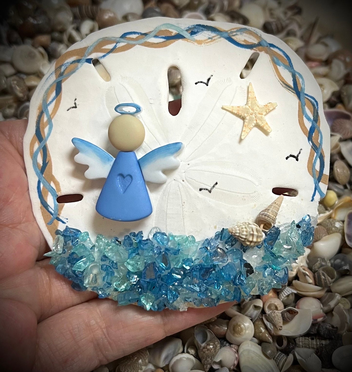 Angel Sand Dollar Ornament or Table Sitter