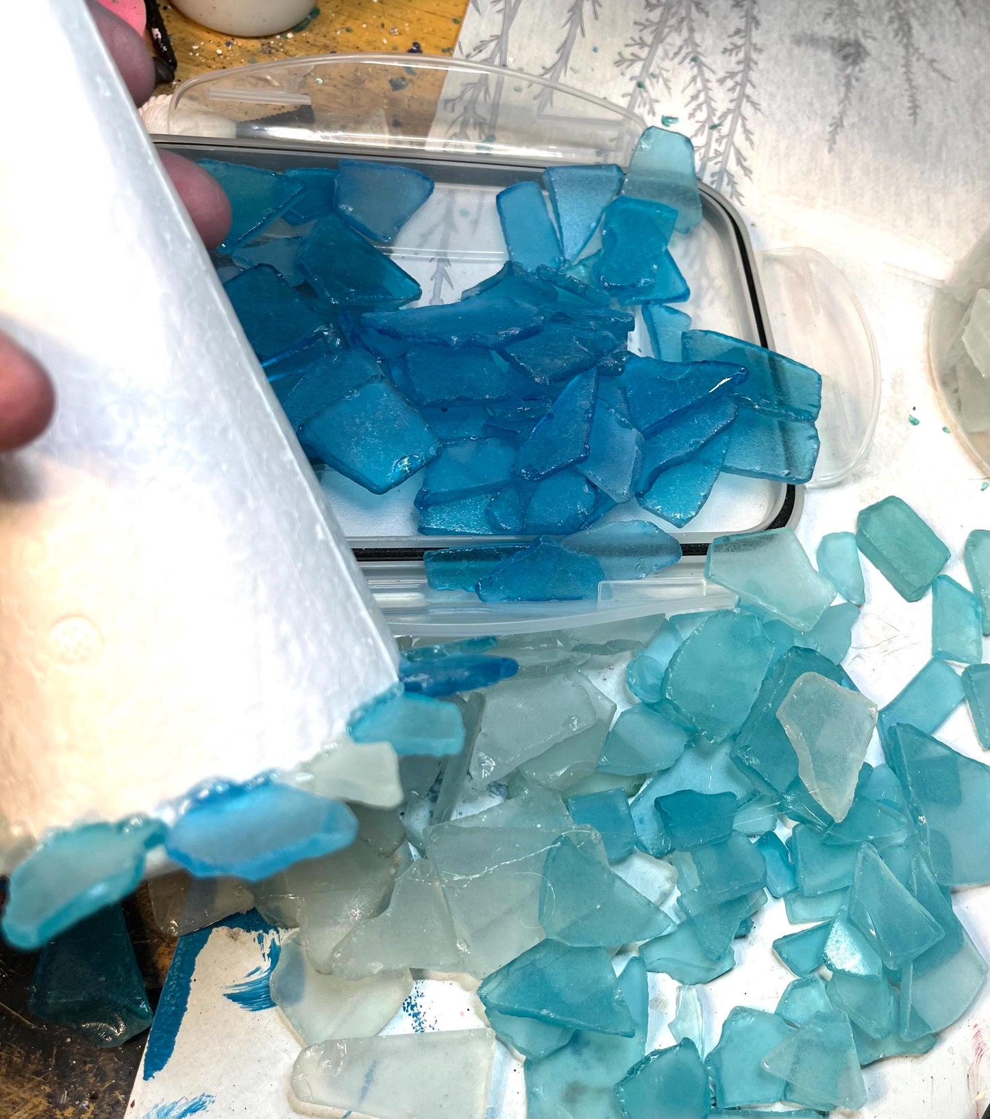 Tumbled Beach Glass Tree: Starfish Topper, Coastal Christmas Decor