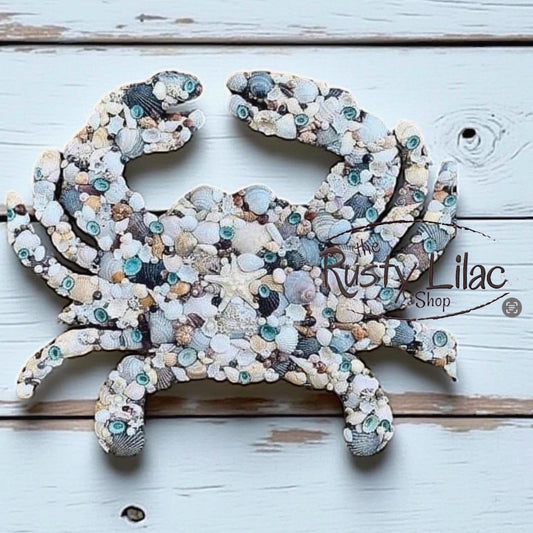 Seashell Crab Wall Art: Outer Banks Beach House Decor
