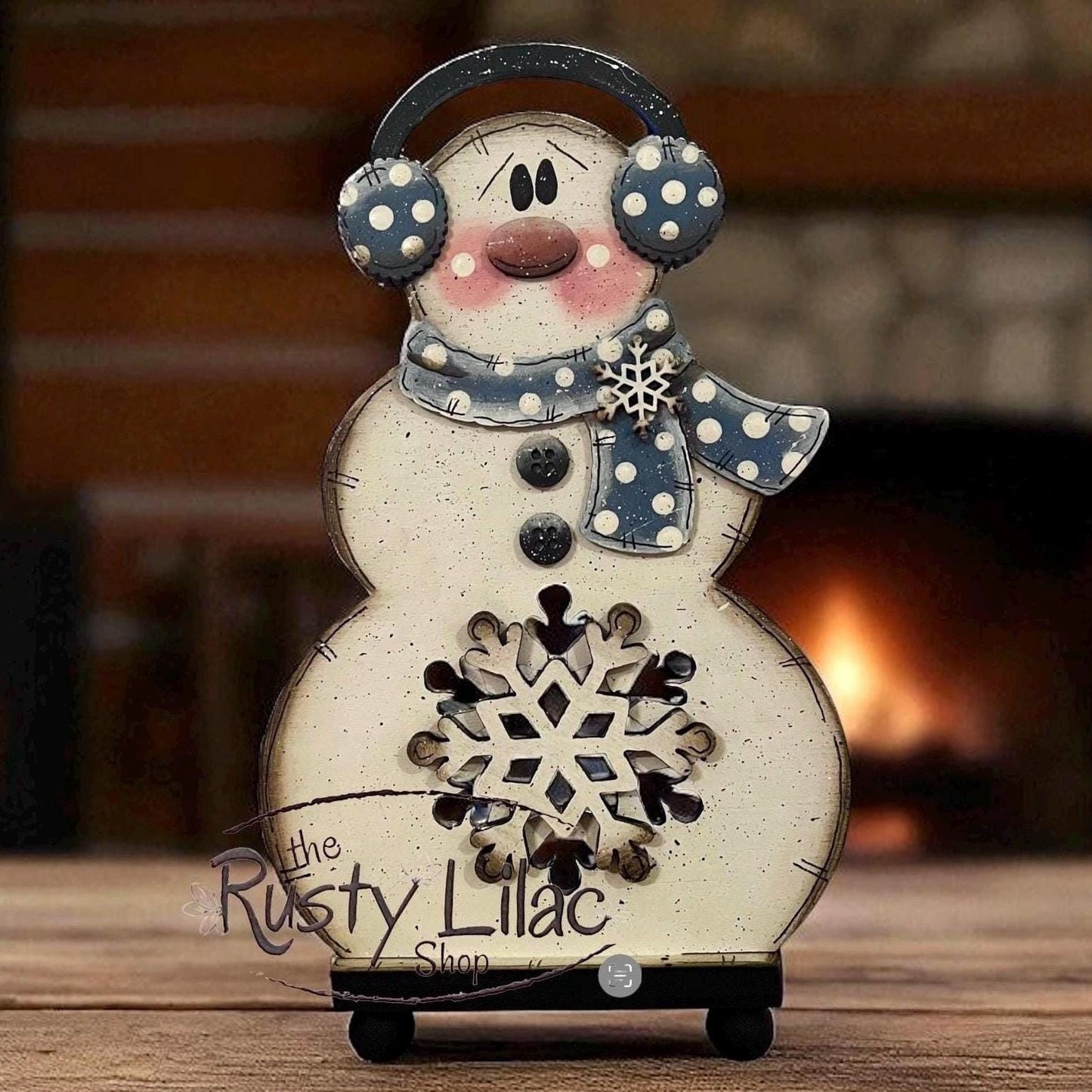 Personalized Wooden Snowman Votive Holder: Winter Tabletop Decor